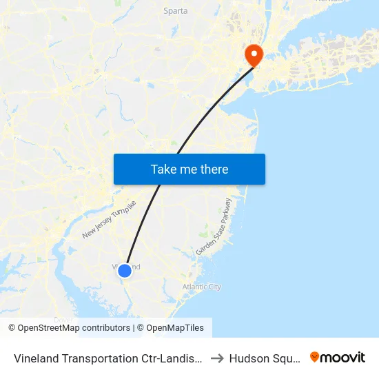 Vineland Transportation Ctr-Landis Ave to Hudson Square map