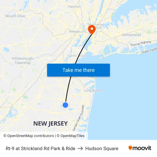 Rt-9 at Strickland Rd Park & Ride to Hudson Square map