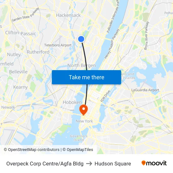 Overpeck Corp Centre/Agfa Bldg to Hudson Square map