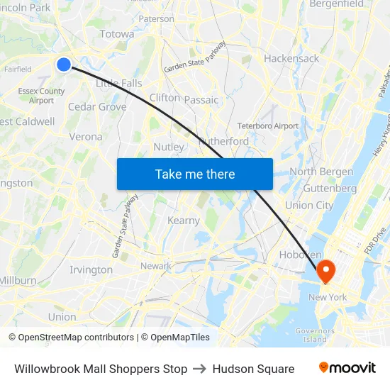 Willowbrook Mall Shoppers Stop to Hudson Square map