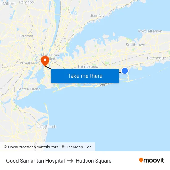 Good Samaritan Hospital to Hudson Square map