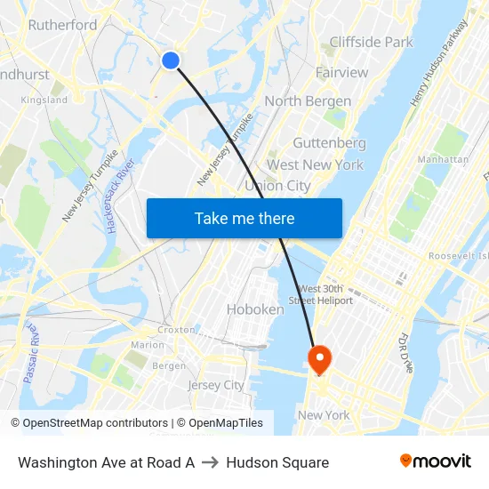 Washington Ave at Road A to Hudson Square map