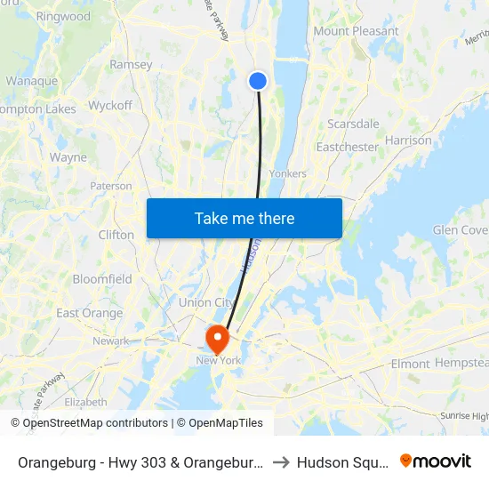 Orangeburg - Hwy 303 & Orangeburg Rd to Hudson Square map