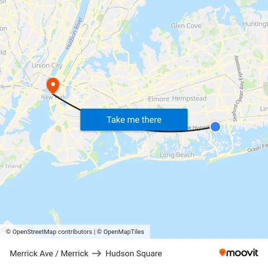 Merrick Ave / Merrick to Hudson Square map