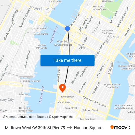 Midtown West/W 39th St-Pier 79 to Hudson Square map