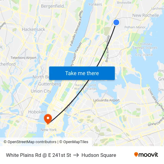 White Plains Rd @ E 241st St to Hudson Square map