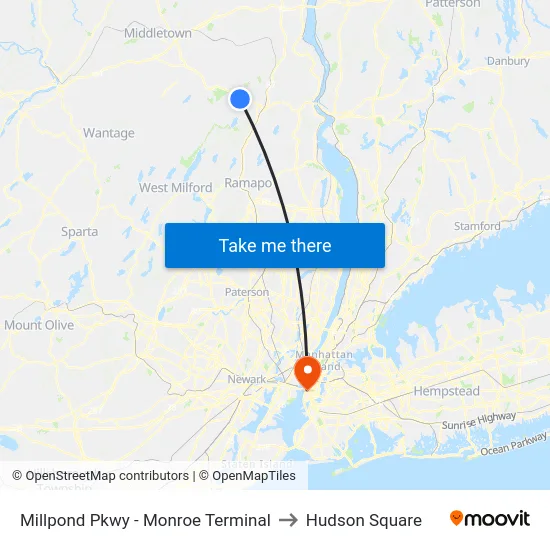 Millpond Pkwy - Monroe Terminal to Hudson Square map