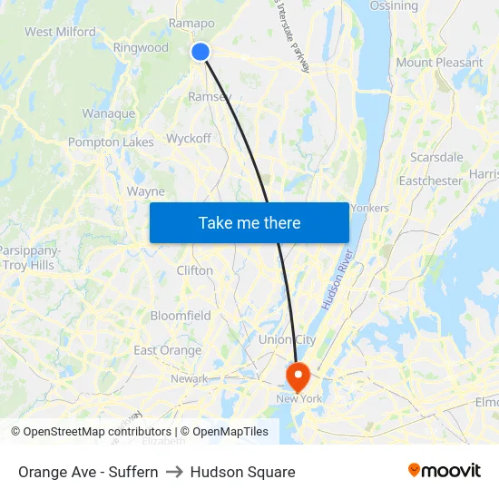 Orange Ave - Suffern to Hudson Square map