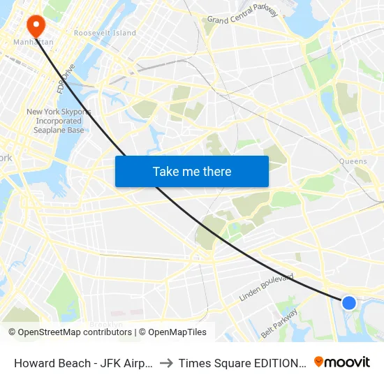 Howard Beach - JFK Airport Station to Times Square EDITION New York map