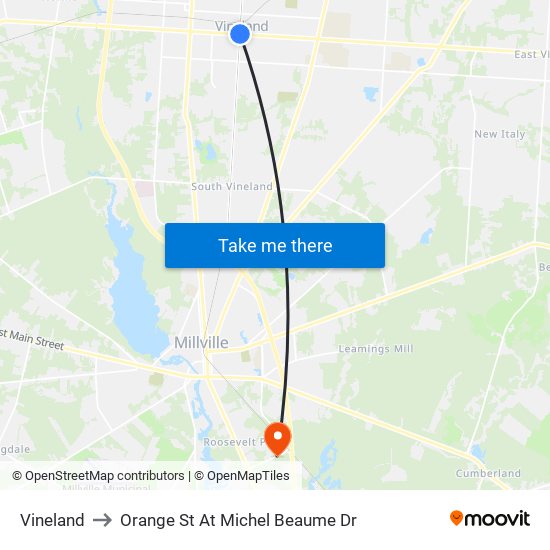 Vineland to Orange St At Michel Beaume Dr map