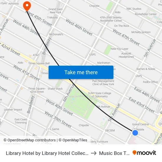 Library Hotel by Library Hotel Collection New York to Music Box Theater map