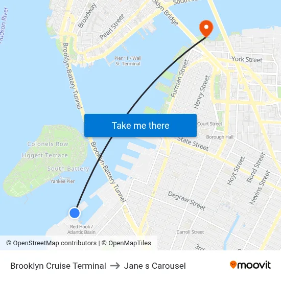 Brooklyn Cruise Terminal to Jane s Carousel map