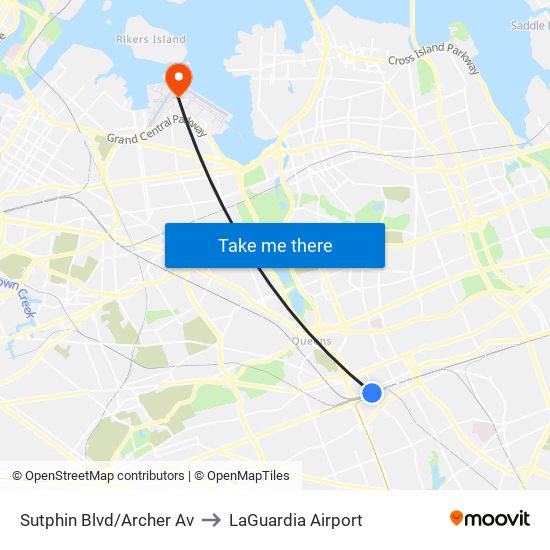 Sutphin Blvd/Archer Av to LaGuardia Airport map