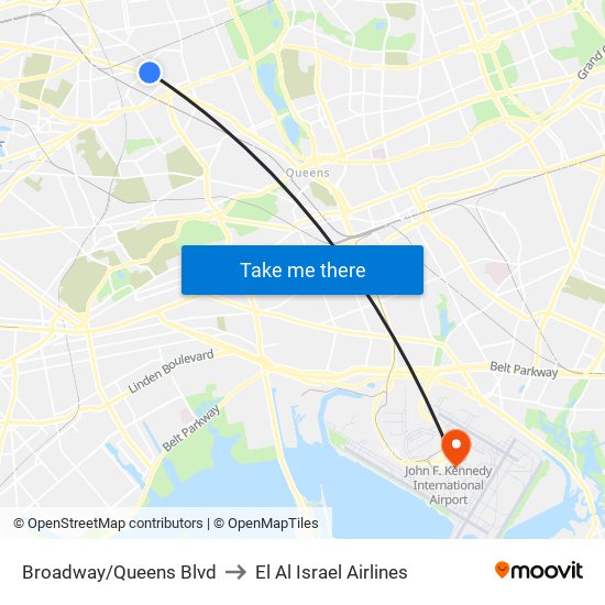 Broadway/Queens Blvd to El Al Israel Airlines map