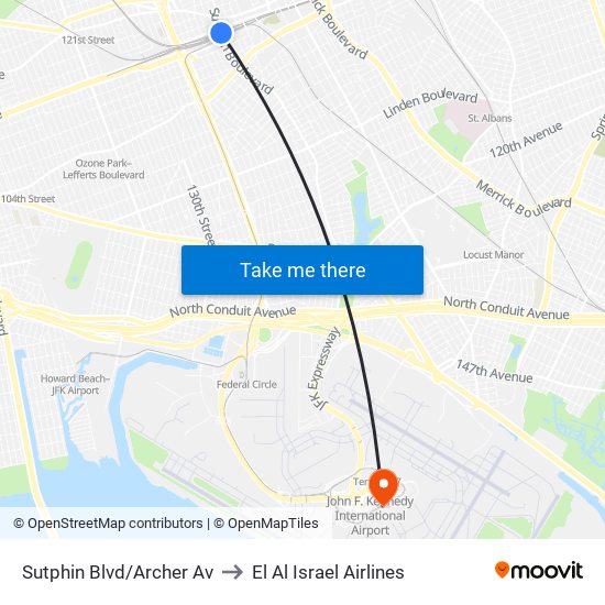 Sutphin Blvd/Archer Av to El Al Israel Airlines map