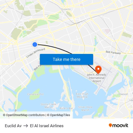 Euclid Av to El Al Israel Airlines map