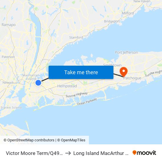 Victor Moore Term/Q49 Stand to Long Island MacArthur Airport map