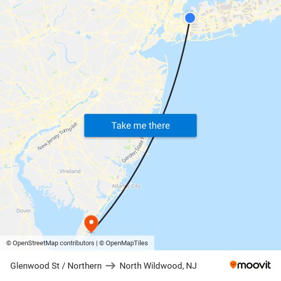 Glenwood St / Northern to North Wildwood, NJ map