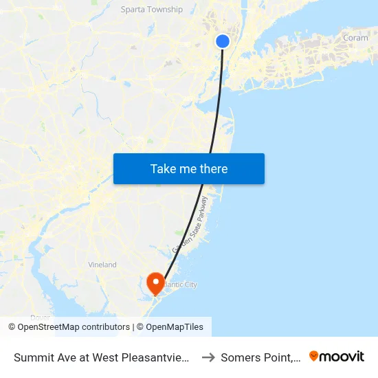 Summit Ave at West Pleasantview Ave to Somers Point, NJ map