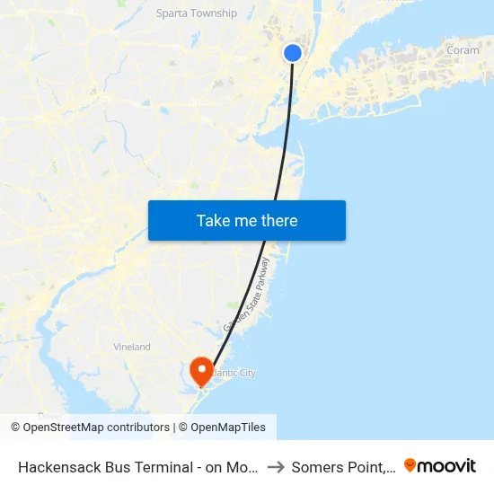 Hackensack Bus Terminal - on Moore St to Somers Point, NJ map