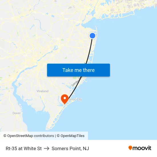 Rt-35 at White St to Somers Point, NJ map