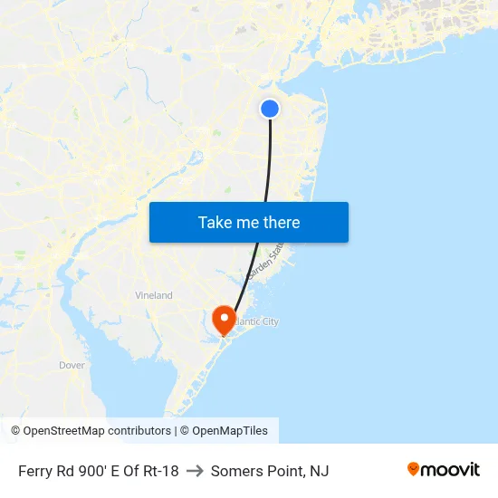 Ferry Rd 900' E Of Rt-18 to Somers Point, NJ map
