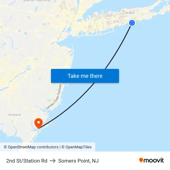 2nd St/Station Rd to Somers Point, NJ map