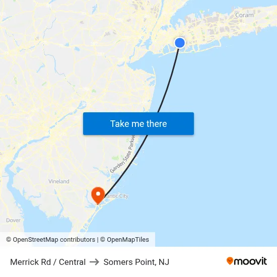 Merrick Rd / Central to Somers Point, NJ map