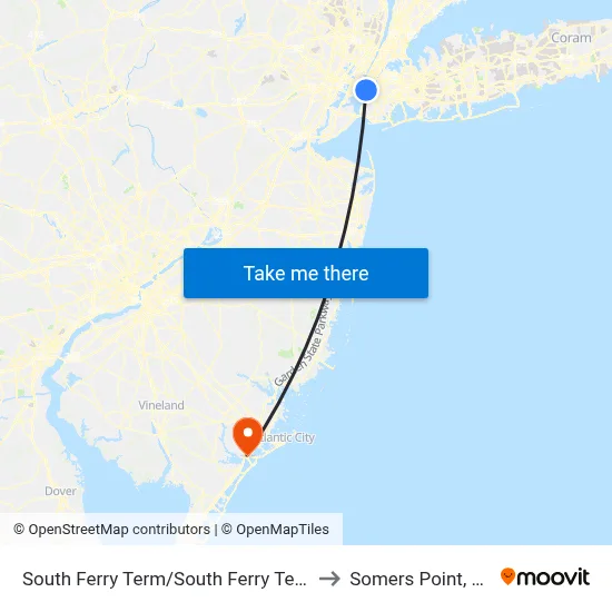 South Ferry Term/South Ferry Term to Somers Point, NJ map
