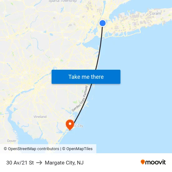 30 Av/21 St to Margate City, NJ map