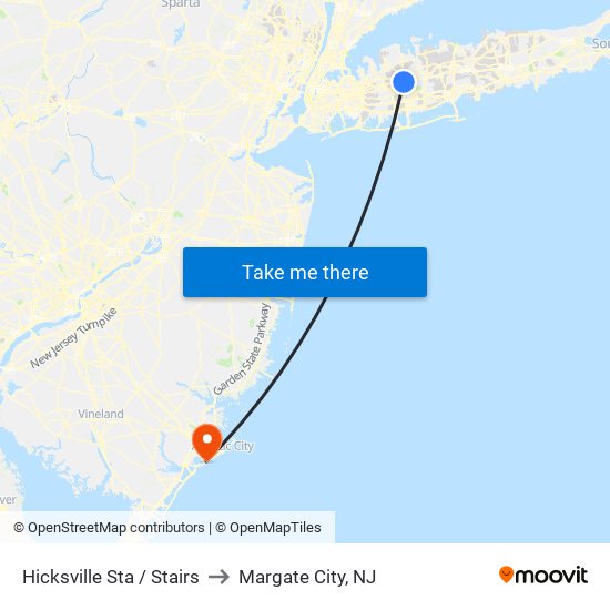 Hicksville Sta / Stairs to Margate City, NJ map