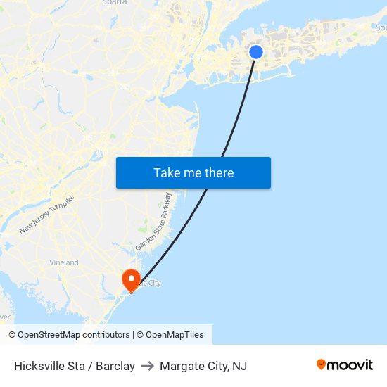 Hicksville Sta / Barclay to Margate City, NJ map