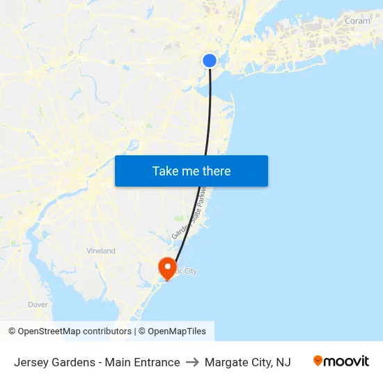 Jersey Gardens - Main Entrance to Margate City, NJ map