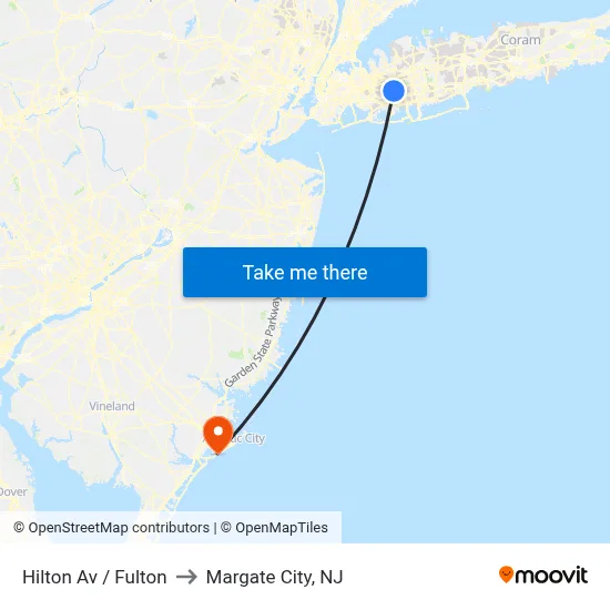 Hilton Av / Fulton to Margate City, NJ map