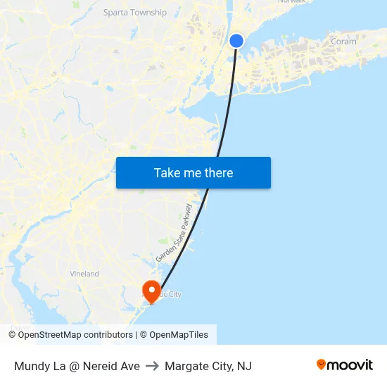 Mundy La @ Nereid Ave to Margate City, NJ map