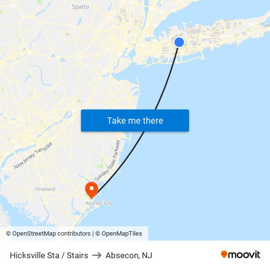 Hicksville Sta / Stairs to Absecon, NJ map