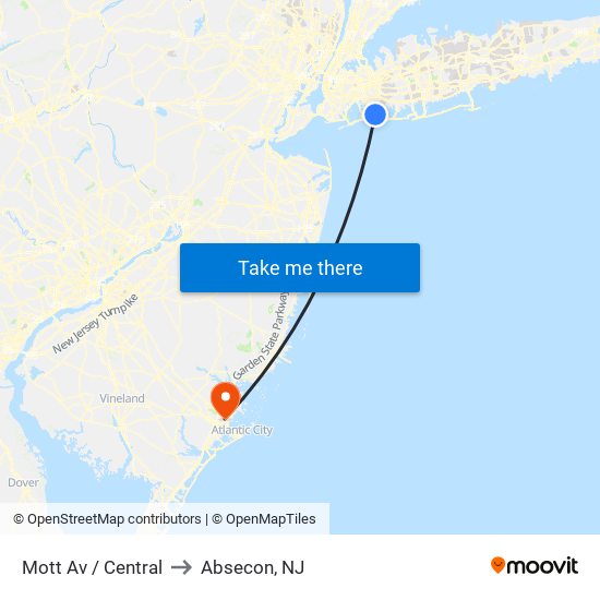 Mott Av / Central to Absecon, NJ map