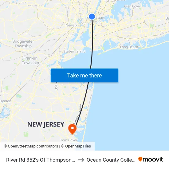 River Rd 352's Of Thompson Ln to Ocean County College map