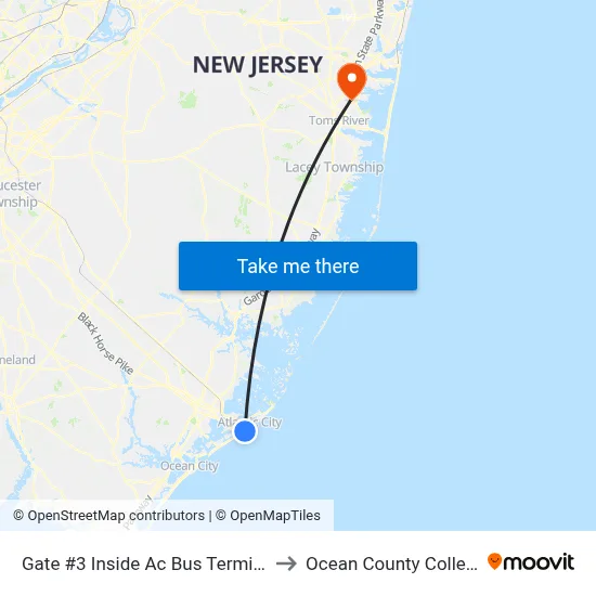 Gate #3 Inside  Ac Bus Terminal to Ocean County College map