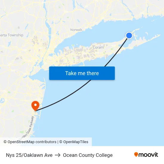 Nys 25/Oaklawn Ave to Ocean County College map