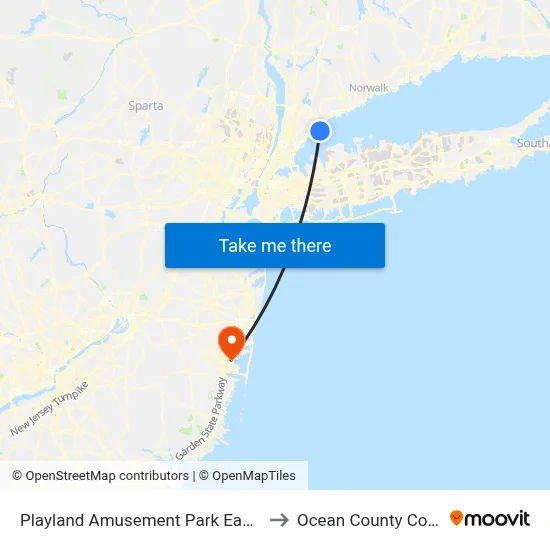 Playland Amusement Park East Lane to Ocean County College map