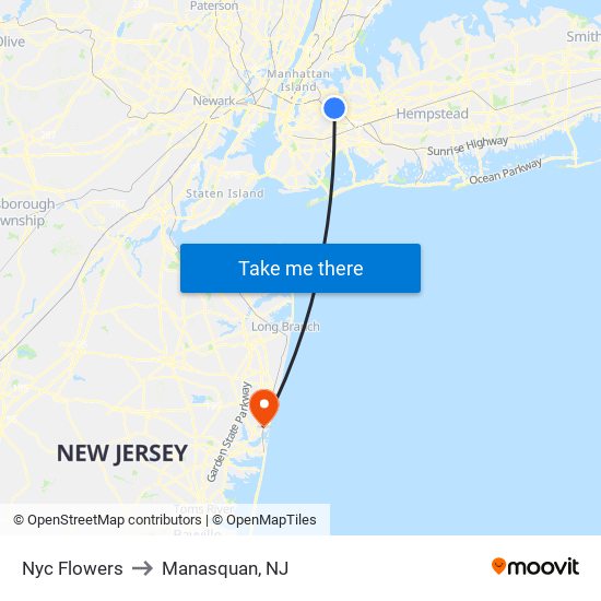 Map Of Manasquan Nj Nyc Flowers, Queens To Manasquan, Nj, Manasquan, Nj With Public  Transportation