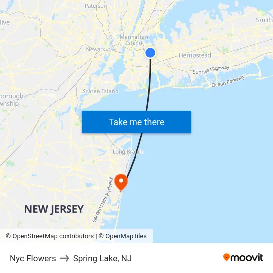 Nyc Flowers to Spring Lake, NJ map