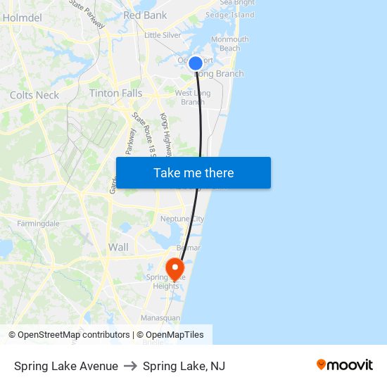 Spring Lake Avenue to Spring Lake, NJ map