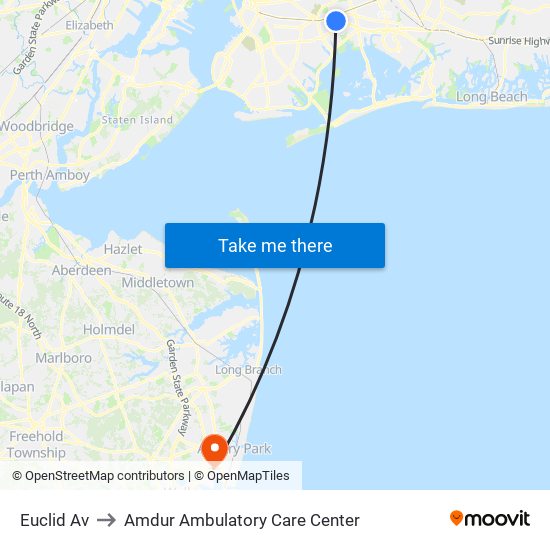 Euclid Av to Amdur Ambulatory Care Center map