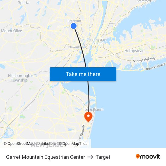 Garret Mountain Equestrian Center to Target map