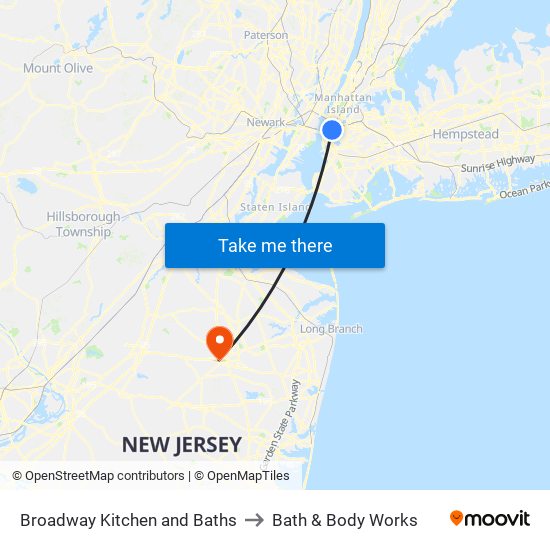 Broadway Kitchen And Baths to Bath & Body Works map