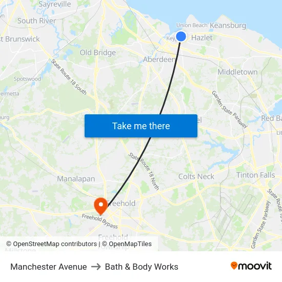 Manchester Avenue to Bath & Body Works map
