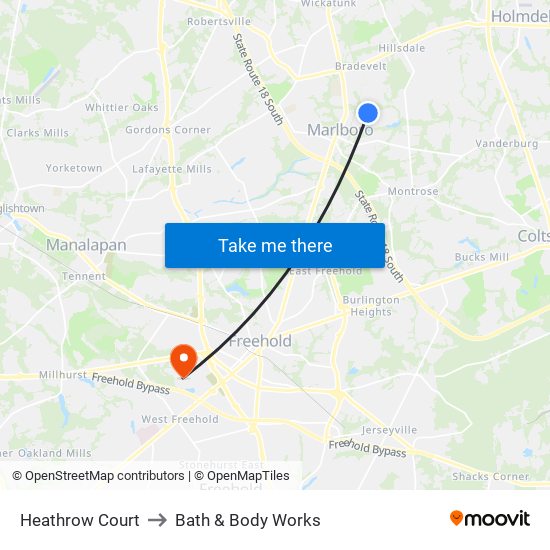 Heathrow Court to Bath & Body Works map