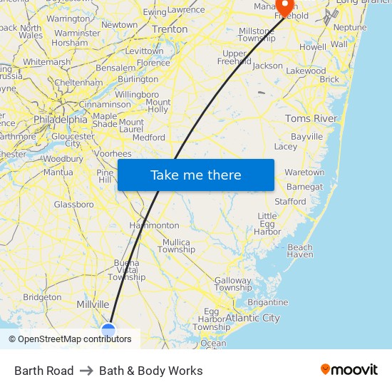 Barth Road to Bath & Body Works map